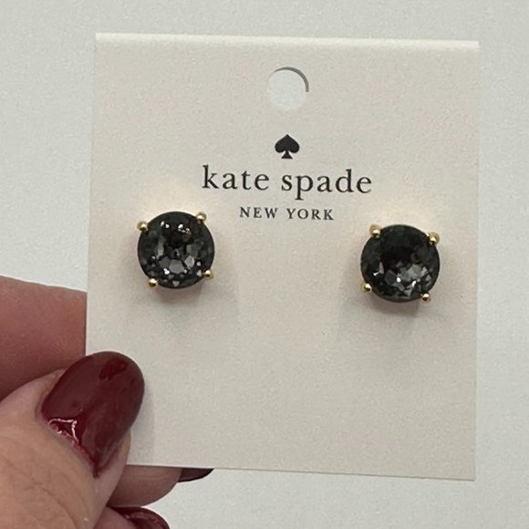 COPY - NWT Kate Spade Black Diamond Crystal Gumdrop Stud Earrings - Picture 4 of 10